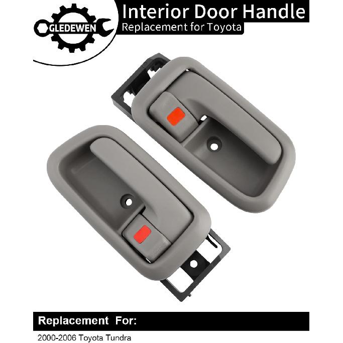 Gledewen Interior Door Handles W/Bezel (Pair), Compatible With Toyota Tundra 2000-2006, Beige, Front Left Driver & Right Passenger,