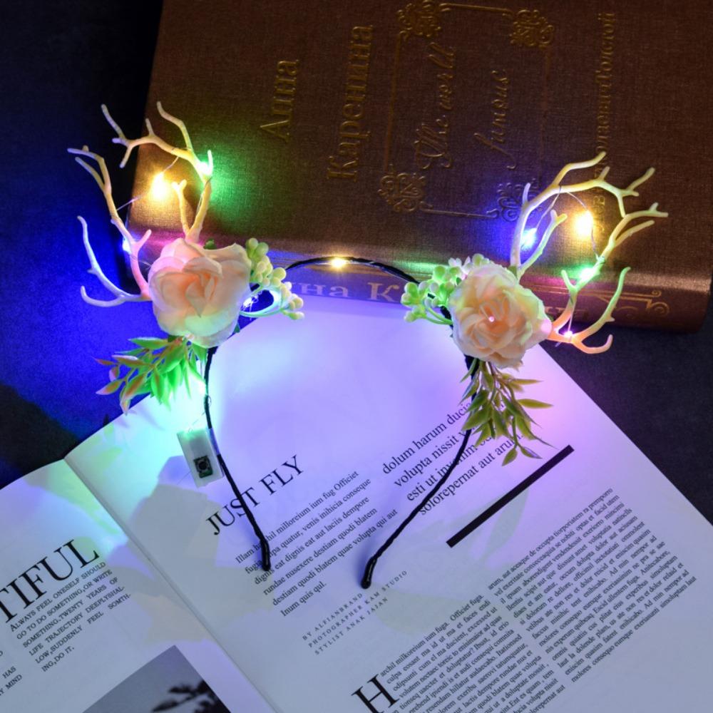 Svítící čelenka Čelenka Čelenka do uší kočky z liščí kožešiny