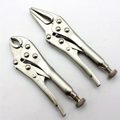 2pcs/set Mini Vice Grip Style Locking Pliers 5" Long Nose and 4" Curve Jaw Labor-saving Clamp Welding Clamp Tool