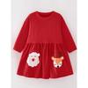 In-Stock Children's Red Santa Claus Dress, Autumn New Style, European and American Style, Long-Sleeved Princess Dress for Young Girls