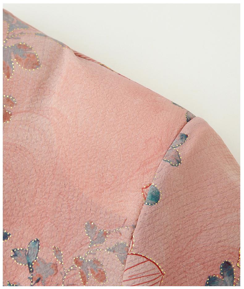 2026 New Floral Print Summer Cardigan Set for Middle-Aged and Elderly Women