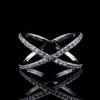 Creative Personality Zircon Ring Women'S Design Trend Full Diamond Cross Ring