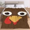 Turkey Thanksgiving Pattern Flannel Blanket - Suitable for beds, sofas, offices, travel, decorating, chairs, and as a holiday