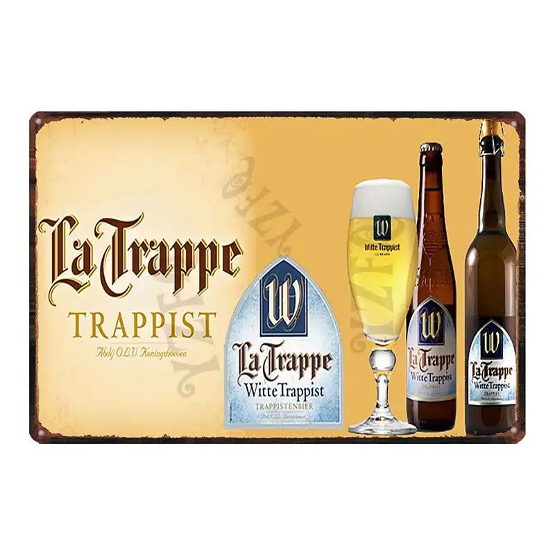 Birra Belga VintageBrugse Zot La Trappe Segno Metallico Lattina Targhe Per Muro Bar Pub Arte Cucina Caffè Decorazioni Casa 30X20CM DU-8282A