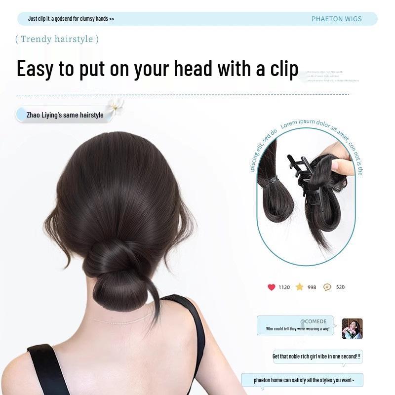 Floral Clip-in Low Bun Hair Tie for Natural, Fluffy Hairstyling