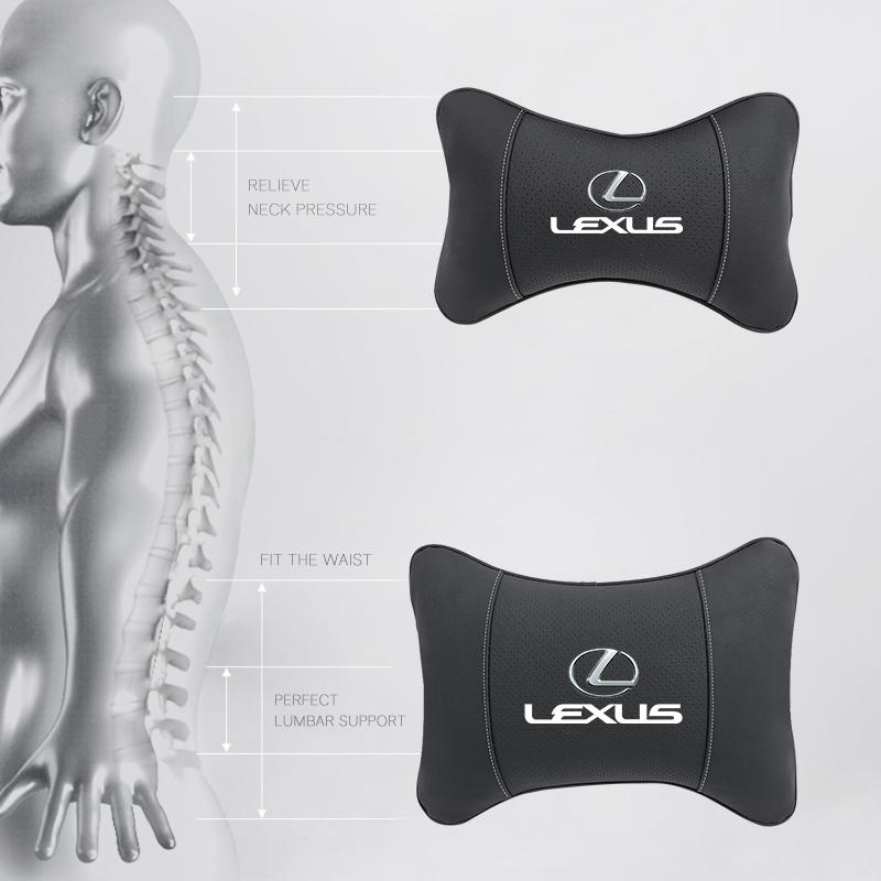 1Pcs Car Seat Headrest Auto Logo Neck Pillow For Lexus F SPORT GX460 Ct200h IS250 ES 220D IS200 Fsport GS GX IS LS LX NX RX UX