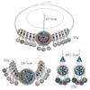 Bohemian Ethnic Indian Head Jewelry Retro Alloy Hollowed Out Colored Acrylic Coin Tassel Head Chain For Women Bridal Headdress