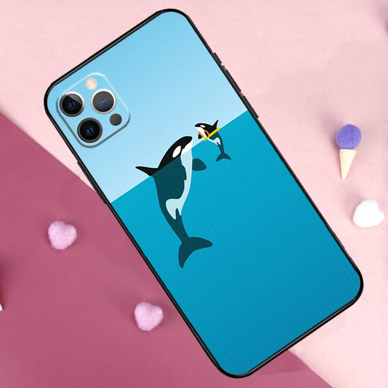 Orcas Killer Whales Phone Case For iPhone 17 Pro Max 17 Air 11 14 15 16 Pro Max Plus 12 13 Mini 16e Back Cover