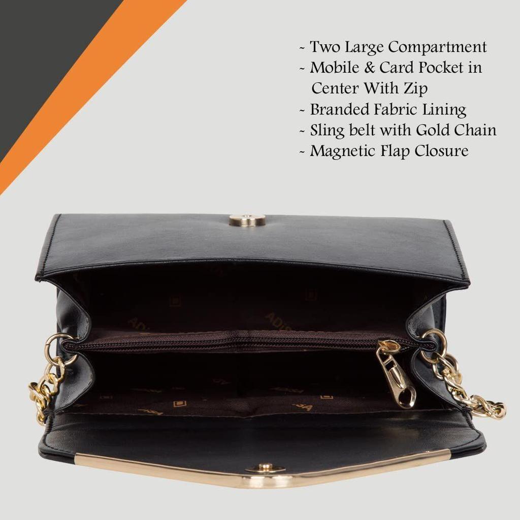 Dámská dívčí kabelka crossbody s klopou do V a zlatým řetízkem