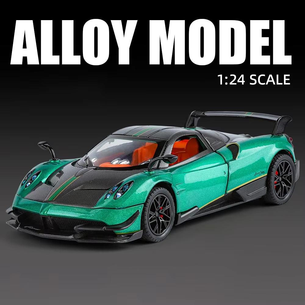 1:24 Pagani Huayra BC Alloy Sports Model Diecast Metal Racing Car Vehicles Model Simulation Sound Light Collection Kids Toy Gift