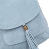 Blue Vera Pelle Vanita Suede Leather Handbag