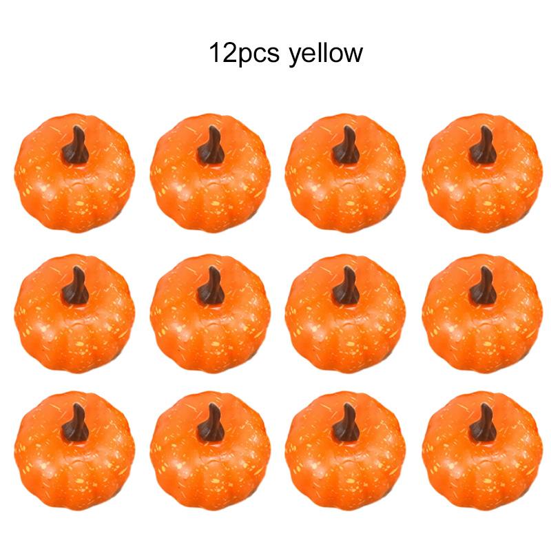 6/12pcs Simulated Pumpkin 5.5cm Plastic Halloween Family DIY Decoration for Parties and Festivals Mini Vegetable Model TMZ