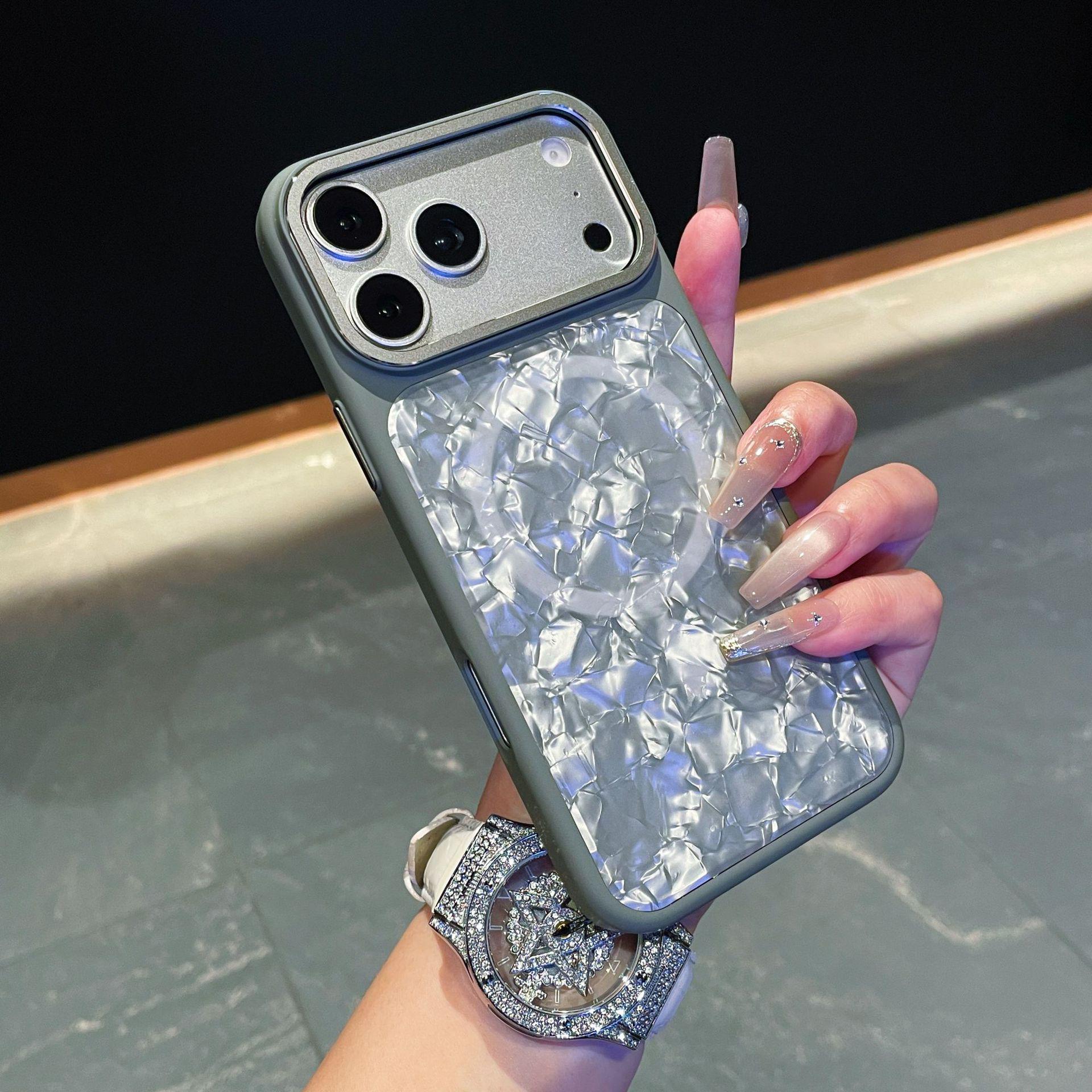 

Compatible with iPhone 17 Pro Max Case, Iridescent Shell Design, Magnetic, Full Drop Protection Cover iPhone 17 Pro Max