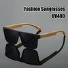 Fashion Wooden Bamboo Sunglasses for Men Women Vintage UV400 Protection Sun Glasses Unisex Square Frame Driving Shades Eyewear