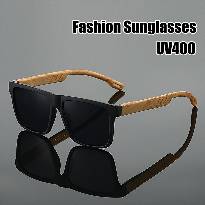 Fashion Wooden Bamboo Sunglasses for Men Women Vintage UV400 Protection Sun Glasses Unisex Square Frame Driving Shades Eyewear