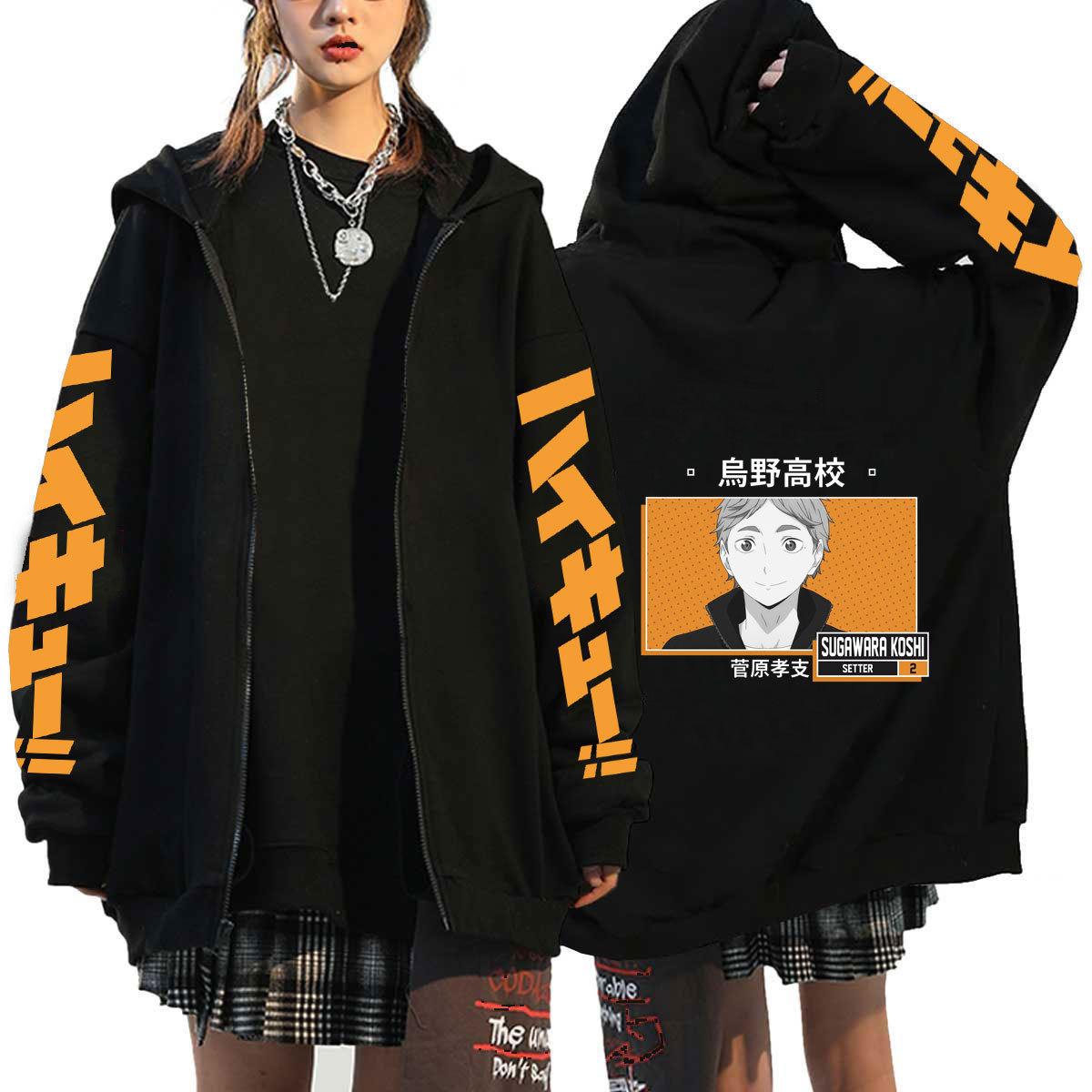 

Худи в стиле японского аниме Karasuno для мужчин, каваий Харадзюку, манга, с принтом, уличная одежда, толстовки, хип-хоп худи, топы 3XL чёрный