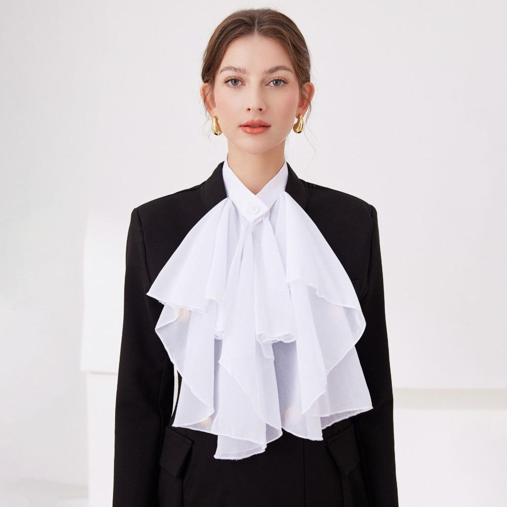 Renaissance Ruff Collar - Elegant White Detachable Neck Piece for Costumes & Historical Reenactment