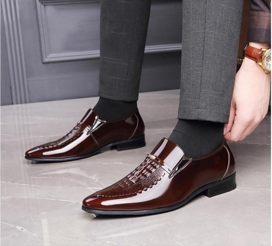 Men Classic Dress Shoes Crocodile Leather Business Casual Formal Sneakers Plus Size 38-48 Office Wedding Party Oxford Shoes