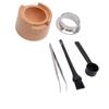 Coffee Capsule Refill Kit with 50pcs Aluminum Foil Seals Lids Spoon Brush Ring Clip Solid Wood