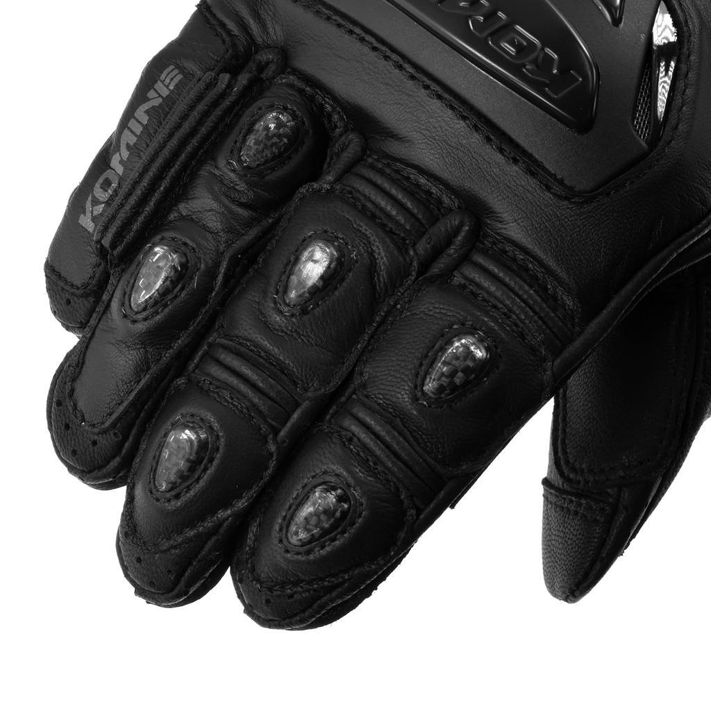 Komine Motorcycle Gloves Dial Fit Sport Leather Medium GK-254 Gloves, Black,