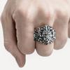 Mighty Lion Head Open Ring for Men, Personalized Fashion Retro Trendy Punk Hip Hop Ring