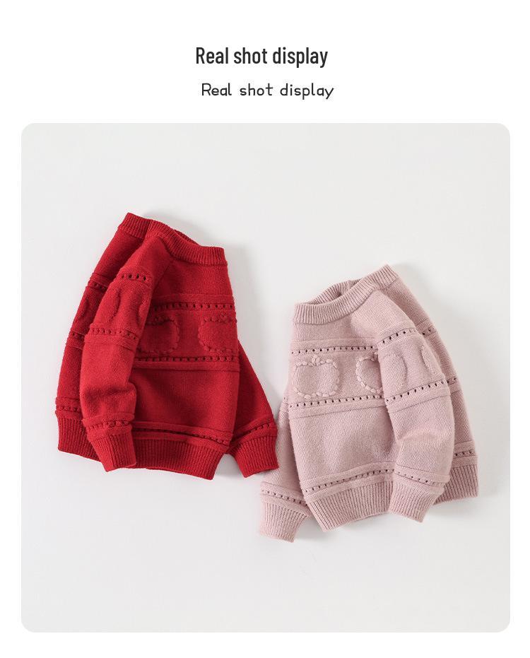 Toddler Girls' Wool Sweater - Autumn/Winter 2026 Style Warm Base Layer Top