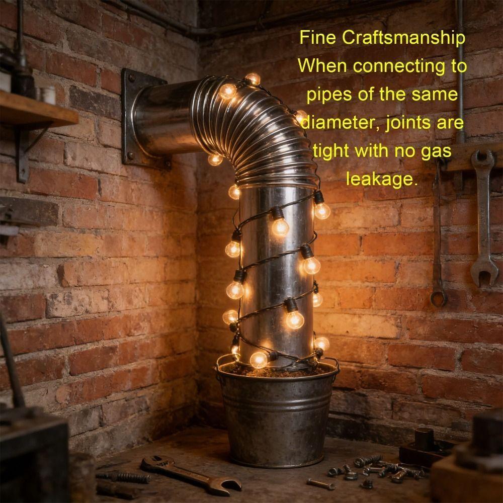 2 Pcs 45 Degree Stove Pipe Elbow Stainless Steel Flue Bend Durable Chimney Flue Connector Hiking