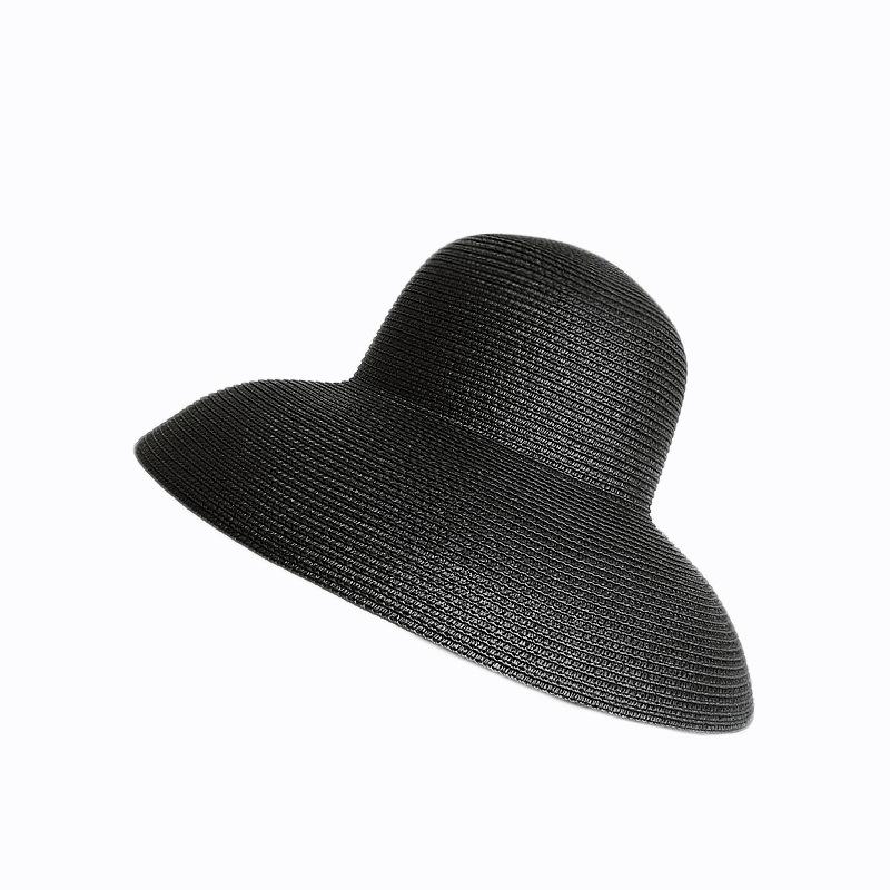 Summer Hepburn style retro sun hat women's vacation sun protection beach hat fashion versatile sun hat big brim straw hat