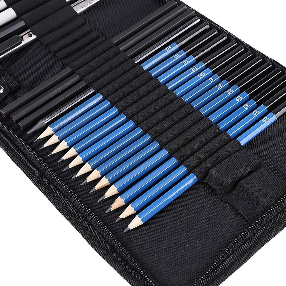 33PCS With Storage Bag Drawing Supplies Non Toxic Charcoal Sticks Sketch Pencil Line Drafting