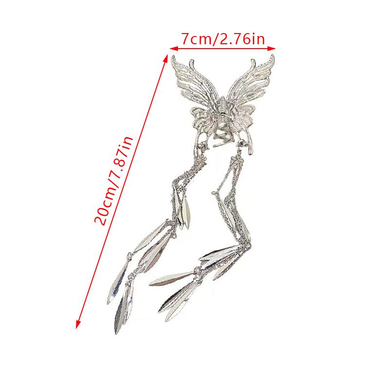 Butterfly Hair Clips Metal Butterfly Flower Hair Claw Clips  Non-Slip Hairpins Cute Fluttering Tassel Barrettes For Women