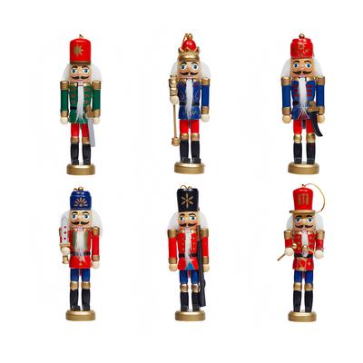 6 Pcs Christmas Nutcracker Ornament Wooden Nutcrackers Hanging Decor for Gift