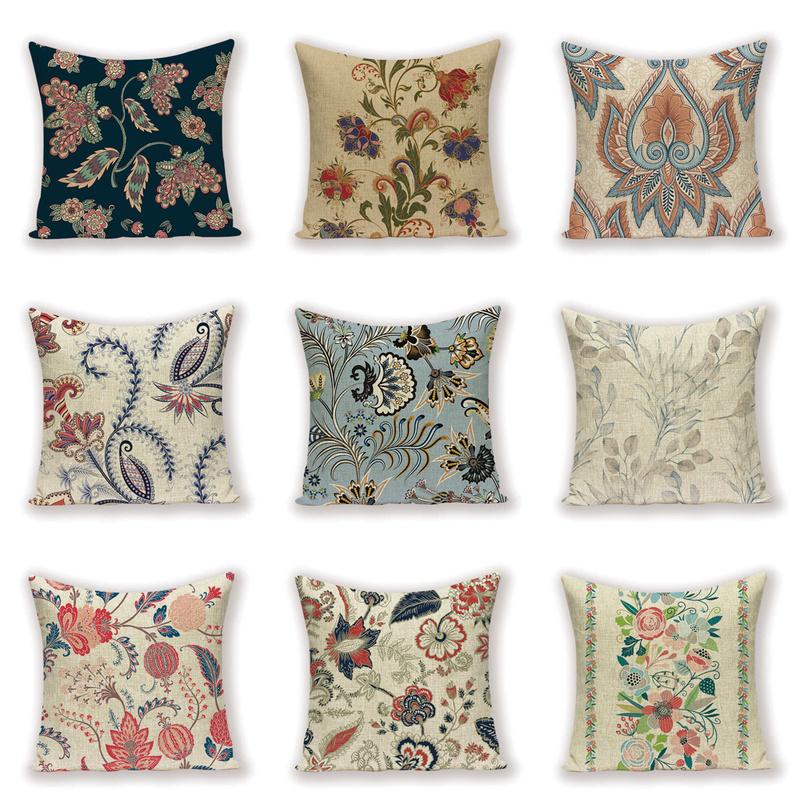 Vintage Home Decor Cushion Covers Flower Floral Pillowcase For Sofa Nordic Throw Pillow Covers 45 X 45 Cm Quality Polyester Pill