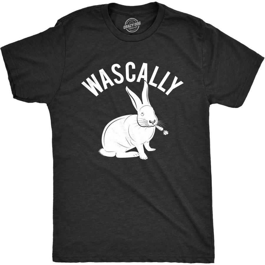 Mens Wascally Rabbit T Shirt Funny Easter Bunny Cartoon Graphic Tee S