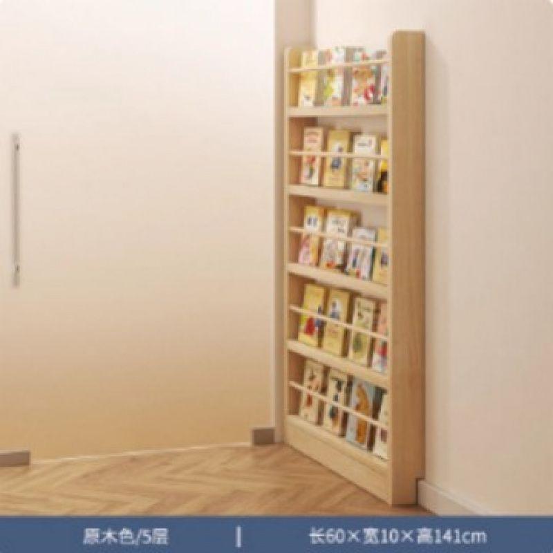 Behind the Door Bookshelf, Solid Wood Wall-mounted Storage Rack, Narrow Bookcase for Children's Rooms, Multi-layer Cabinet