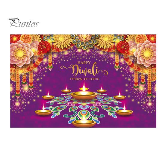 Happy Diwali Backdrop Banner Vibrant Color Create Atmosphere Festive Photo Decoration Banner for Diwali Parties Celebrations