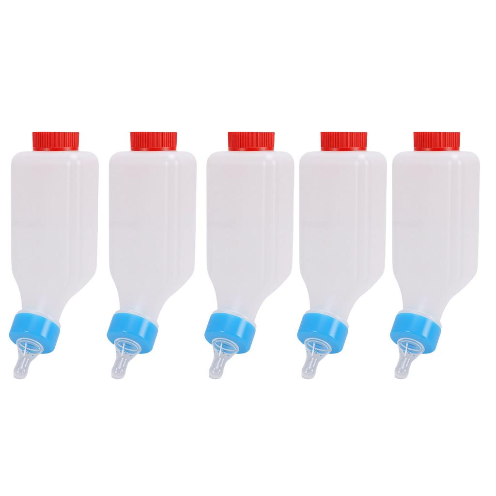 5 PCS Lamb Feeding Bottle Thickened Goat Feeder Bottle with Pacifier Hanging Handle for Livestock 500ML