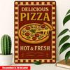Affiche Métal Vintage Signe Pizza, Décor Mural pour Cuisine Bar