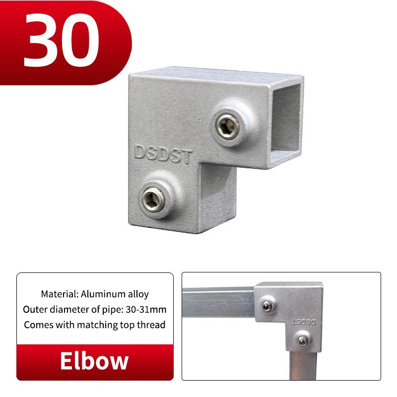 20x20mm Čtvercová trubka Třícestný 25x25mm 30x30mm Hliníková slitina Koleno Spojka Příslušenství Pevný spoj trubky