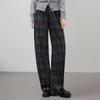 Women's 2025 Autumn Retro Plaid Wide-Leg Casual Pants