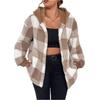 Women's Fashionable Solid Color Long Sleeved Buttoned Pocket Casual Lightweight Cotton Jacket
