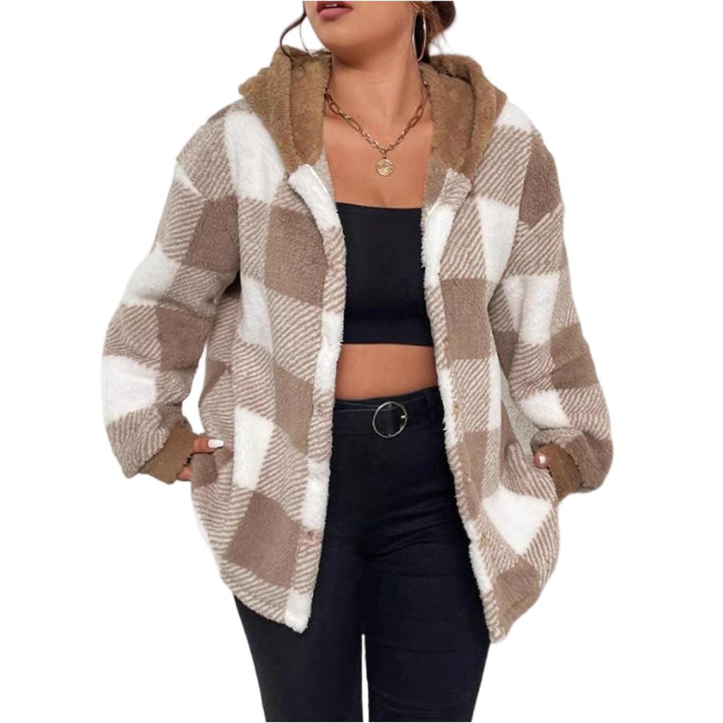 Women's Fashionable Solid Color Long Sleeved Buttoned Pocket Casual Lightweight Cotton Jacket