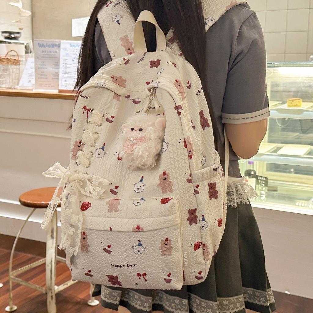 Schoolbag Mori Ins Simple Campus Ruiying Girl Schoolbag High Value Floral Small Fresh Junior High School Students Backpack