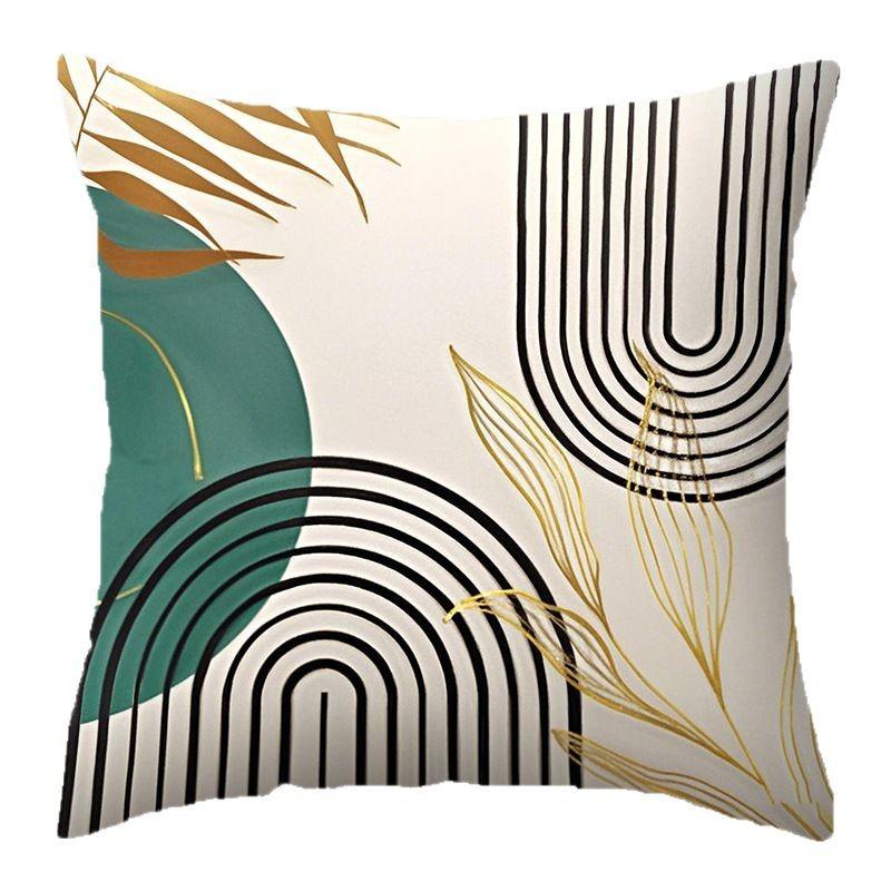 Home Decor Geometric & Leaf Pattern Decorative Pillow Covers Pattern Cushion Cover Suitable for Sofa Bedroom Car Pillow Cover