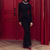 Women Knitted Maxi Dress Elegant Turtleneck Long Sleeve Sweater Dress Fall Winter Sexy Christmas Party Dress