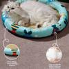 Round Cat Cooling Mat Wear Resistant Breathable Dog Sleeping Bed Cartoon Pattern Thickened Sponge Pet Cooling Nest Kennel Use