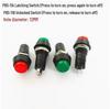 Round Self-Locking Self-Resetting Momentary Push Button Switch, 12MM, Red/Green
