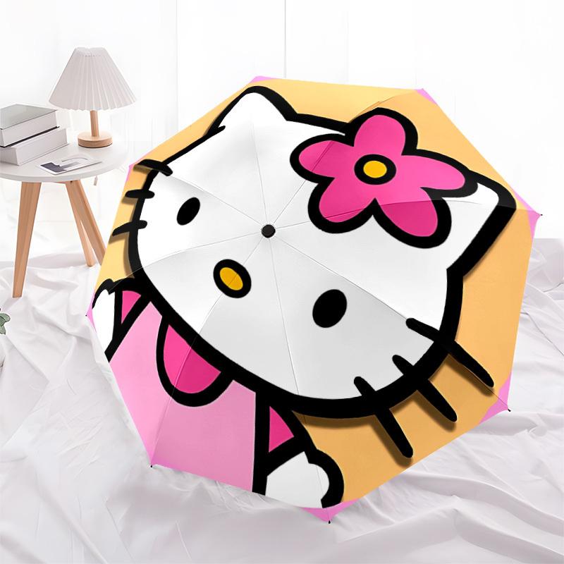 1pc Hello Kitty Automatic Umbrella 8-Bone Design Compact Gear for Outdoor Travel, Perfect Helloween Chrismas Gift for Friends or Family y250903196