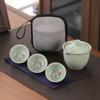 Travel Tea Set, Outdoor Portable Teapot, Camping Tea Drinking Equipment, Ceramic Quick Cup, Office Gongfu Tea Brewing Teapo