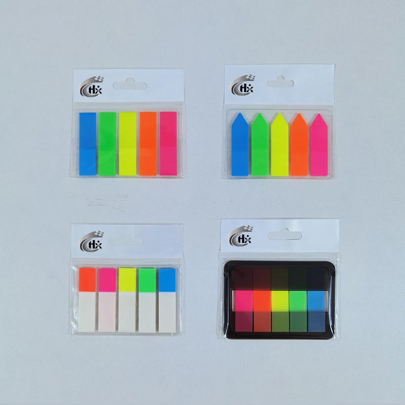 Transparent Sticky Note Strips: Fluorescent Color Arrows, Strong Adhesive, Reusable Index Stickers