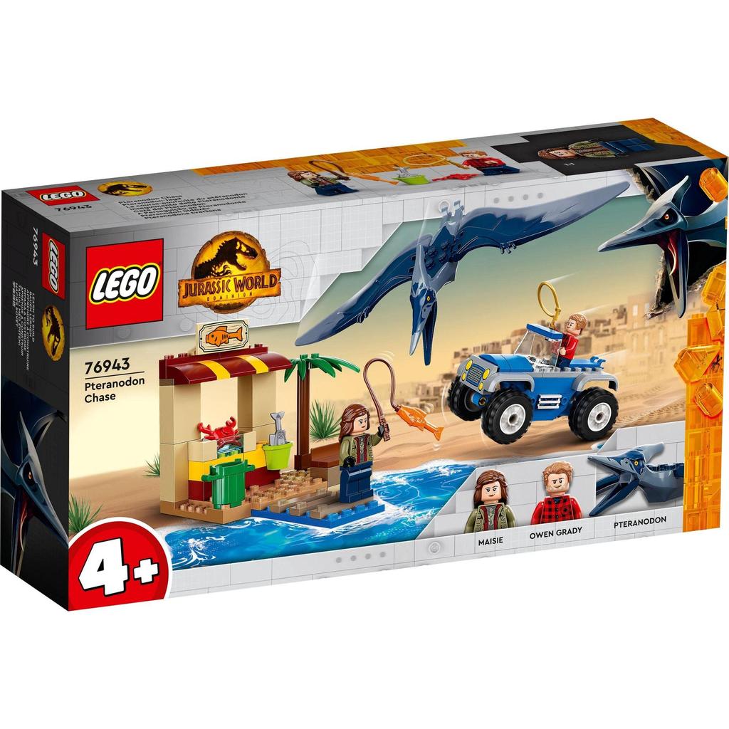 LEGO Jurassic World Chase the 76943 Toy Block Present Vehicle Vehicle Dinosaur for Boys and Girls Ages 4 and Up Pteranodon!
